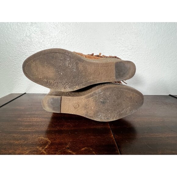 Sam Edelman Kemper Wedge Boots  Womens Sz 5 Suede Fringe Studded Platform - Picture 6 of 11